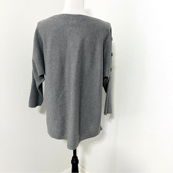 Melissa Paige Women’s Large Heather Gray Crew Neck Dolman Sleeve Sweater NWOT - Picture 7 of 11
